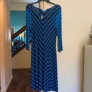 Spense - NWT 10 turquoise and navy striped dress